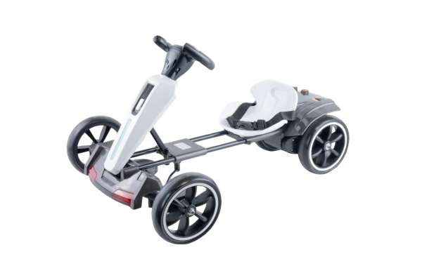 Детский электрокарт «GO-KART» с пультом (белый)