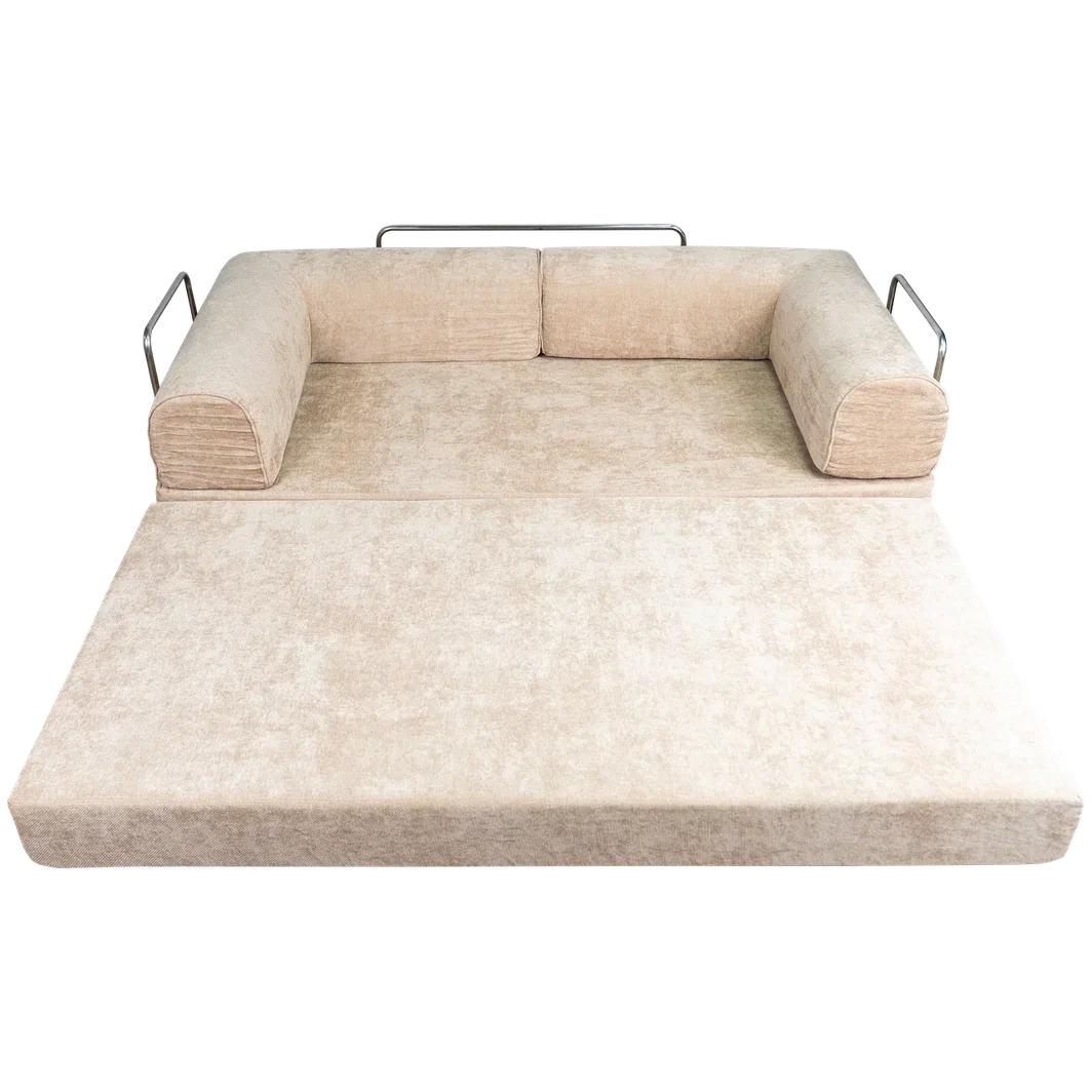 Диван бескаркасный (200×100×70 см), бежевый Chenille