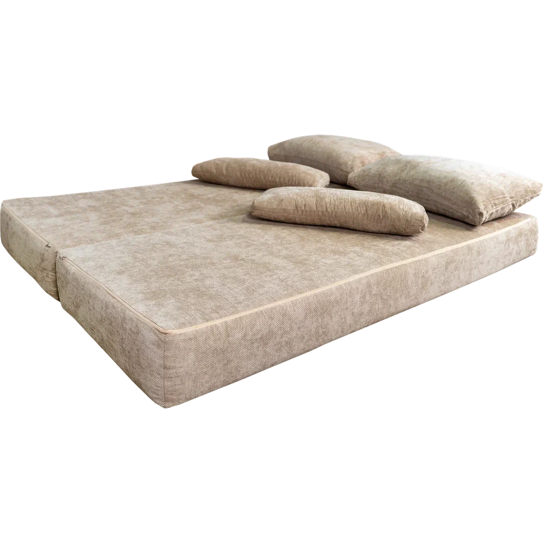 Диван бескаркасный (190×140), бежевый Chenille