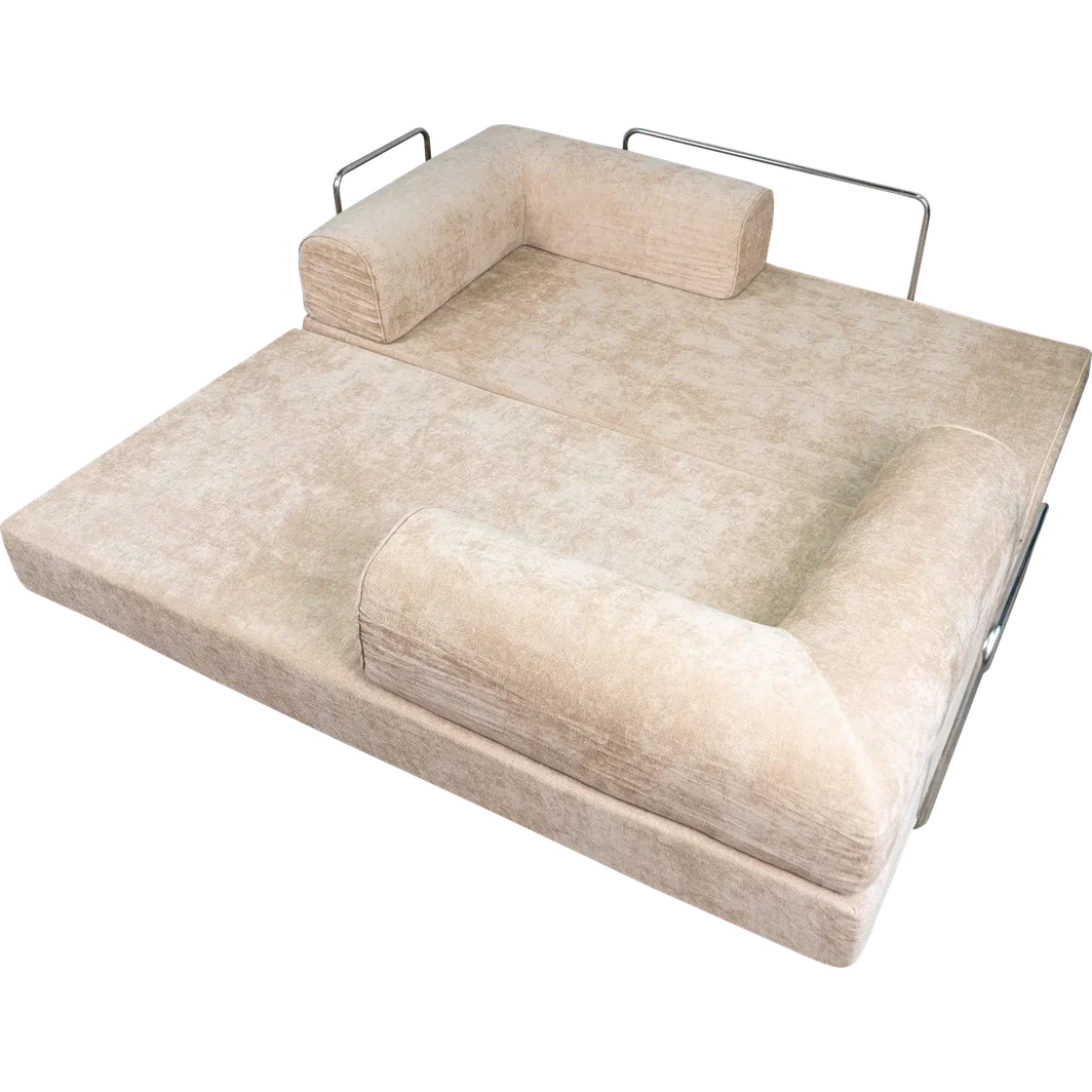 Диван бескаркасный (200×100×70 см), бежевый Chenille