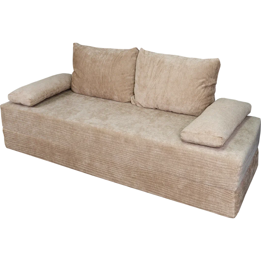 Диван бескаркасный (190×140), бежевый Chenille