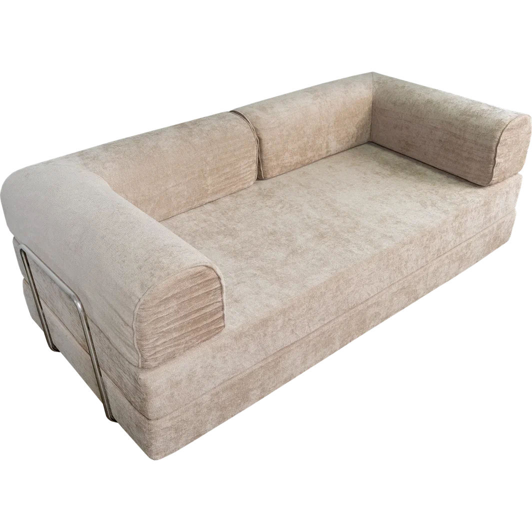 Диван бескаркасный (200×100×70 см), бежевый Chenille