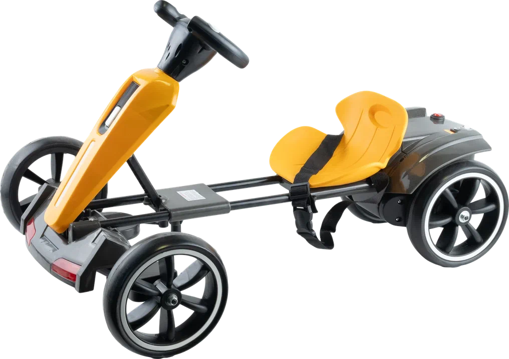 Детский электрокарт «GO-KART» с пультом (желтый)