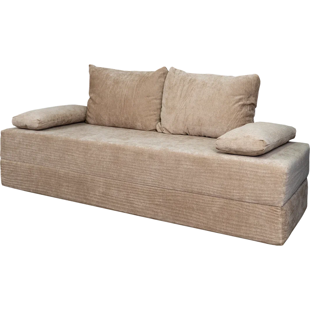 Диван бескаркасный (190×140), бежевый Chenille