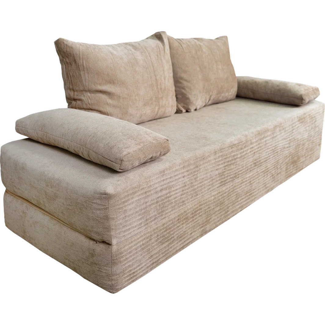 Диван бескаркасный (190×140), бежевый Chenille